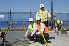 (from left) Lendlease NSW General Manager Building Joel Stringer, GPT's Head of Office & Logistics Matthew Faddy and NSW Rural Fire Service Senior Assistant Commissioner Bruce McDonald. 